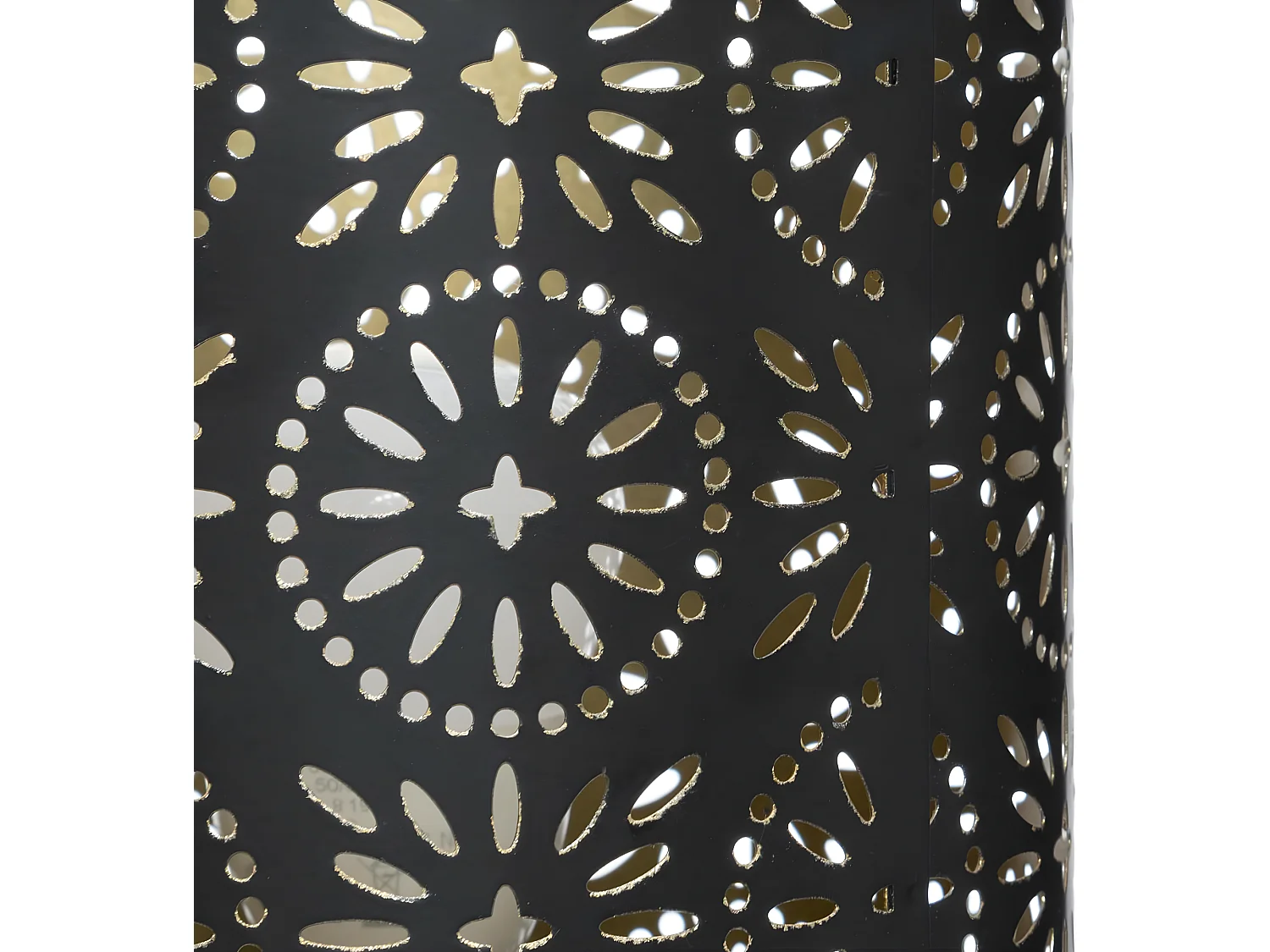 Lampe cylindrique en métal Noir et Or