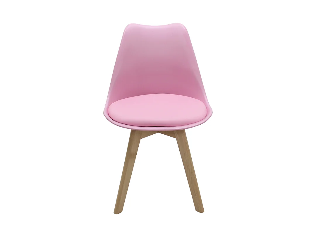 LORENZO - Lot de 6 Chaises Scandinaves - Assise Rembourrée - Rose