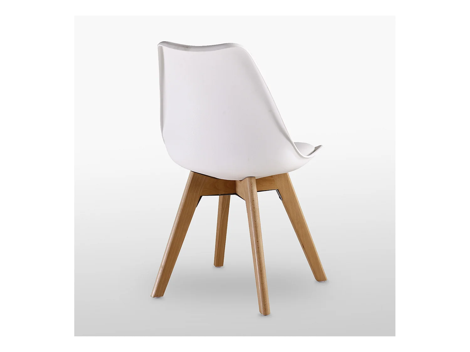 Ensemble de 6 chaises de salle à manger Lorenzo avec siège élégant en similicuir et pieds en bois massif - Parfait pour la salle à manger, le salon - Blanc