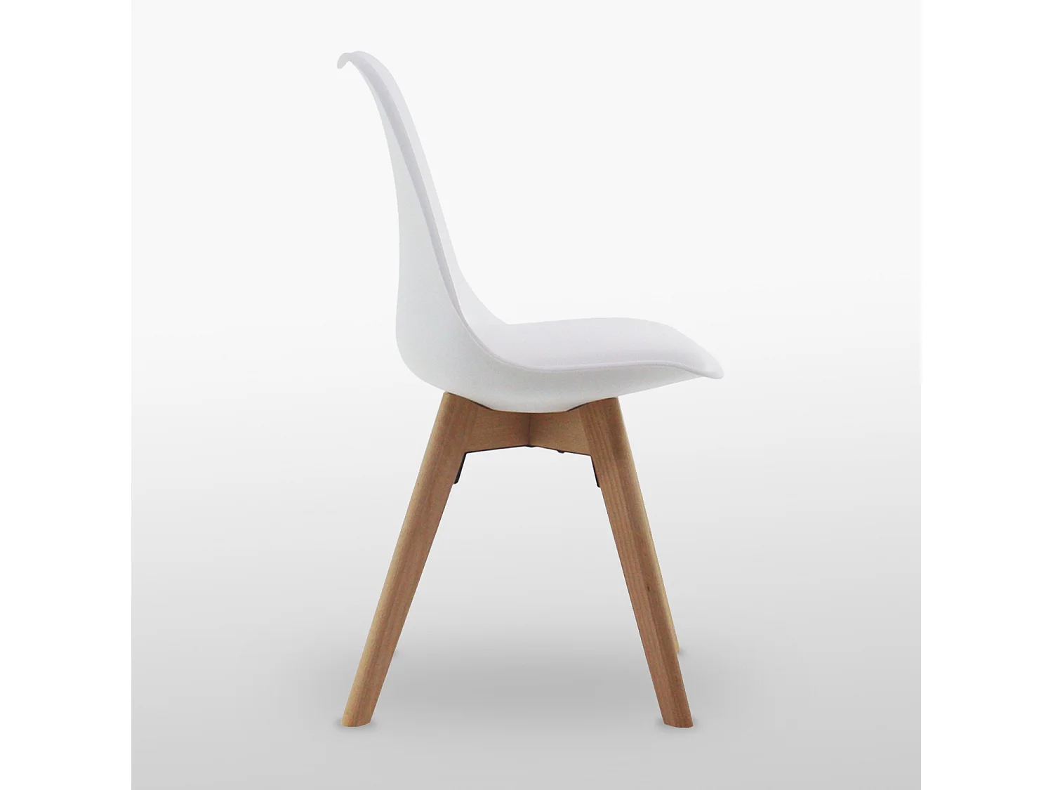 Set aus 6 Lorenzo-Esszimmerstühlen mit stilvollem Kunstledersitz und Massivholzbeinen – perfekt für Esszimmer, Wohnzimmer – Weiß