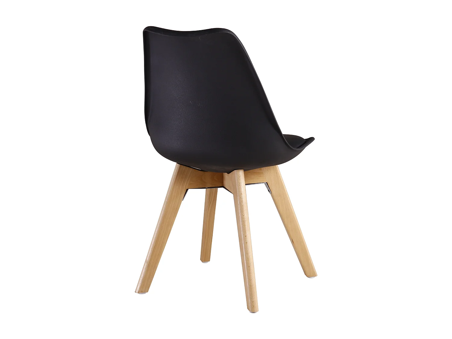 Ensemble de 6 chaises de salle à manger Lorenzo avec siège en similicuir élégant et pieds en bois massif - Parfait pour la salle à manger, le salon - Noir