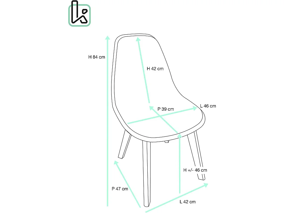Lot 4 chaises de cuisine scandinaves siège plastique souple pieds bois hêtre clair NAO (blanc)