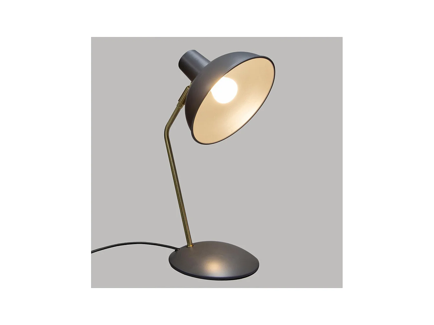 Lampe de bureau en métal Gris H 38 cm