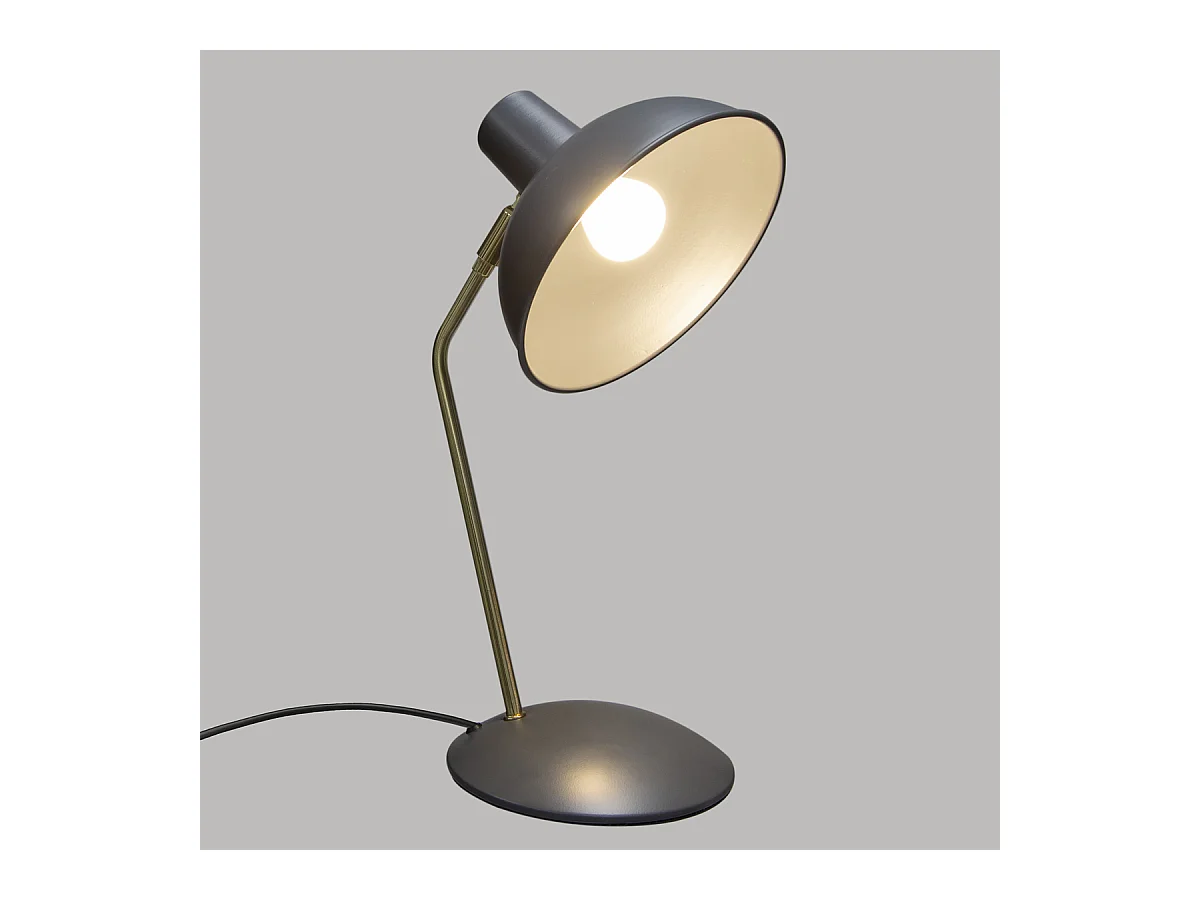 Lampe de bureau en métal Gris H 38 cm