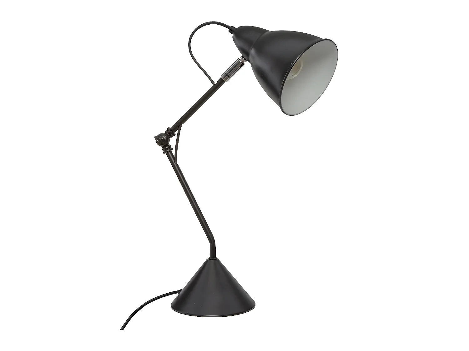 Lampe en métal Noir réglable en hauteur H 62 cm