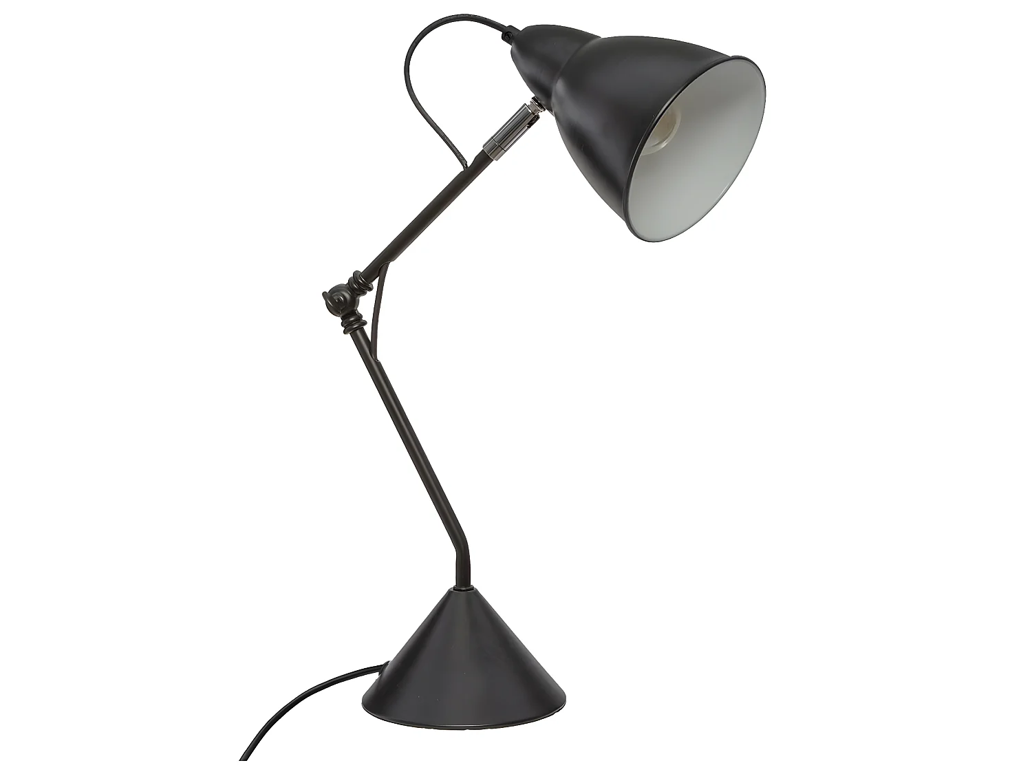 Lampe en métal Noir réglable en hauteur H 62 cm