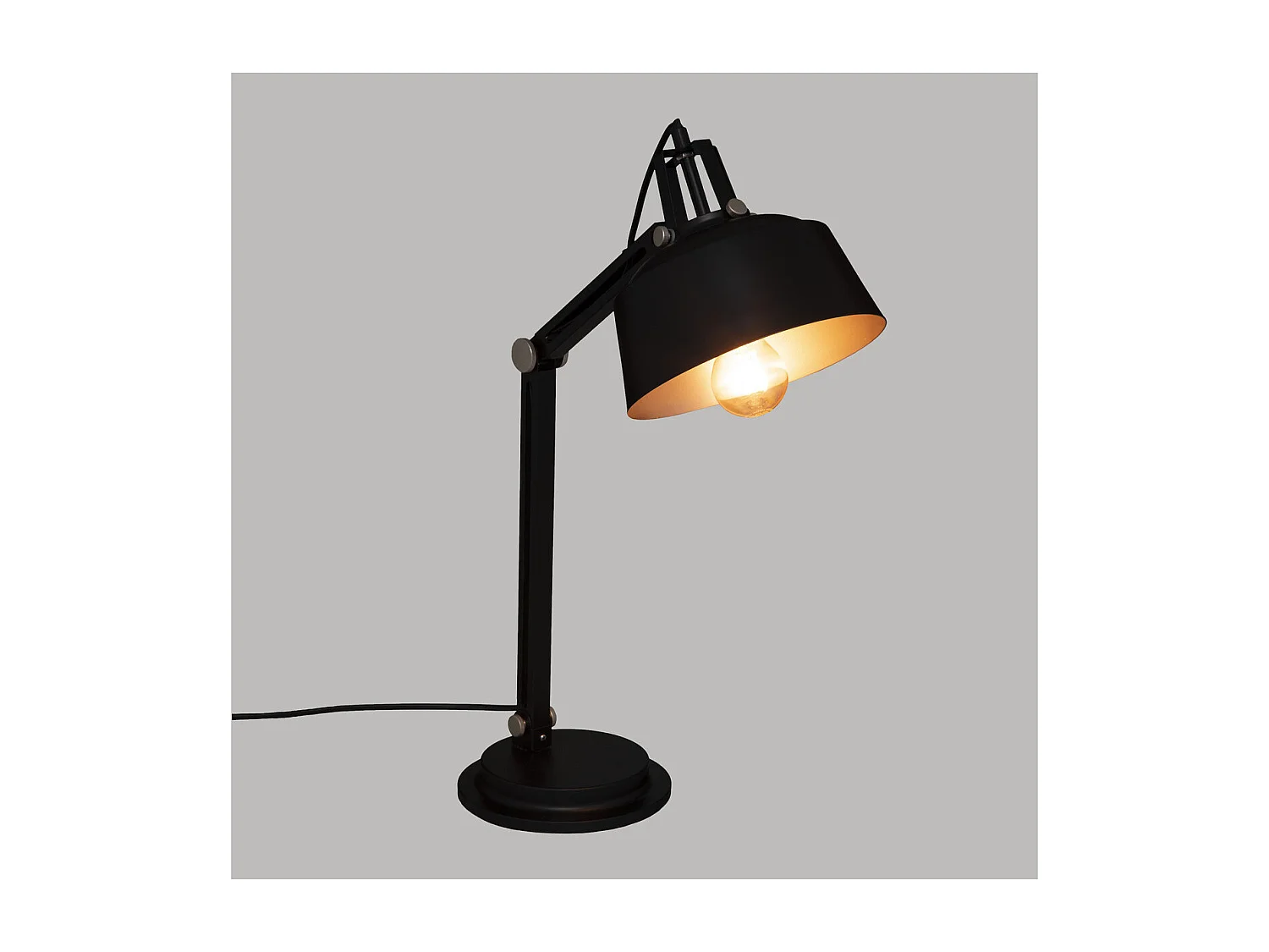 Lampe de bureau en Métal Noir H 55.8 cm Lampe style industriel