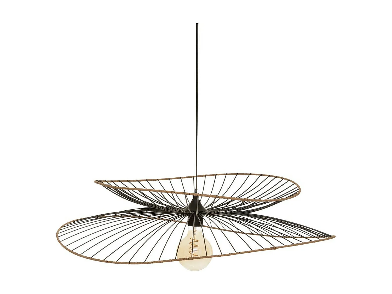 Luminaire Grande Suspension en Métal Noir D 69,5 cm
