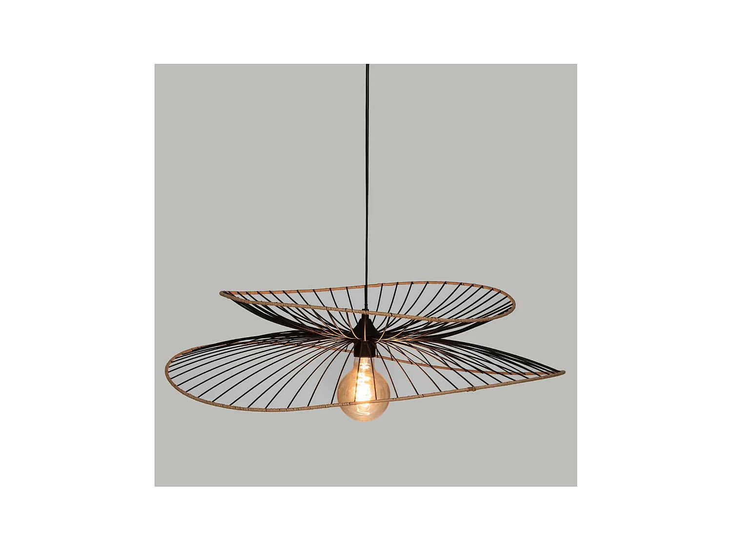 Luminaire Grande Suspension en Métal Noir D 69,5 cm