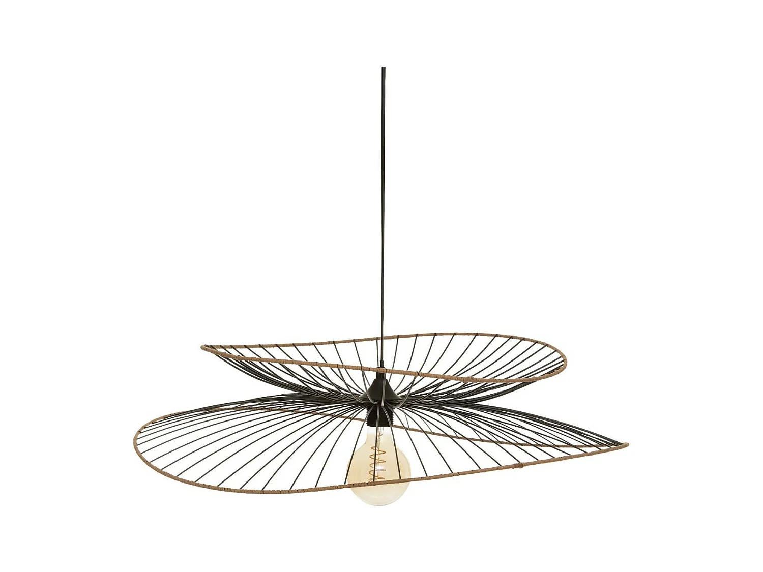 Luminaire Grande Suspension en Métal Noir D 69,5 cm