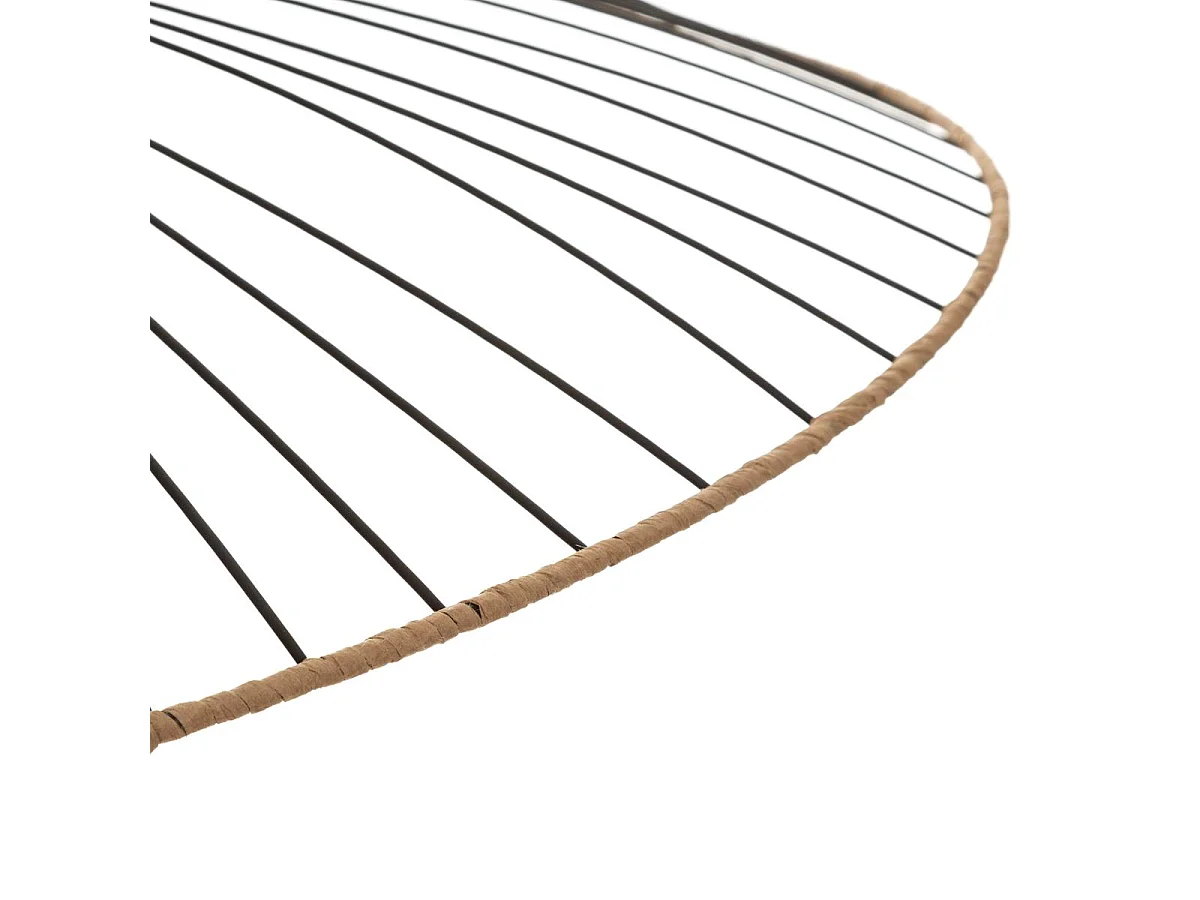 Design-Hängelampe aus Metall und Raphia d. 69,5 x h. 17,5 cm