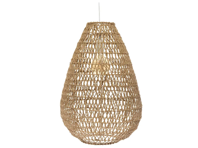 Luminaire Suspension en Métal & Corde D 37.5 cm Beige