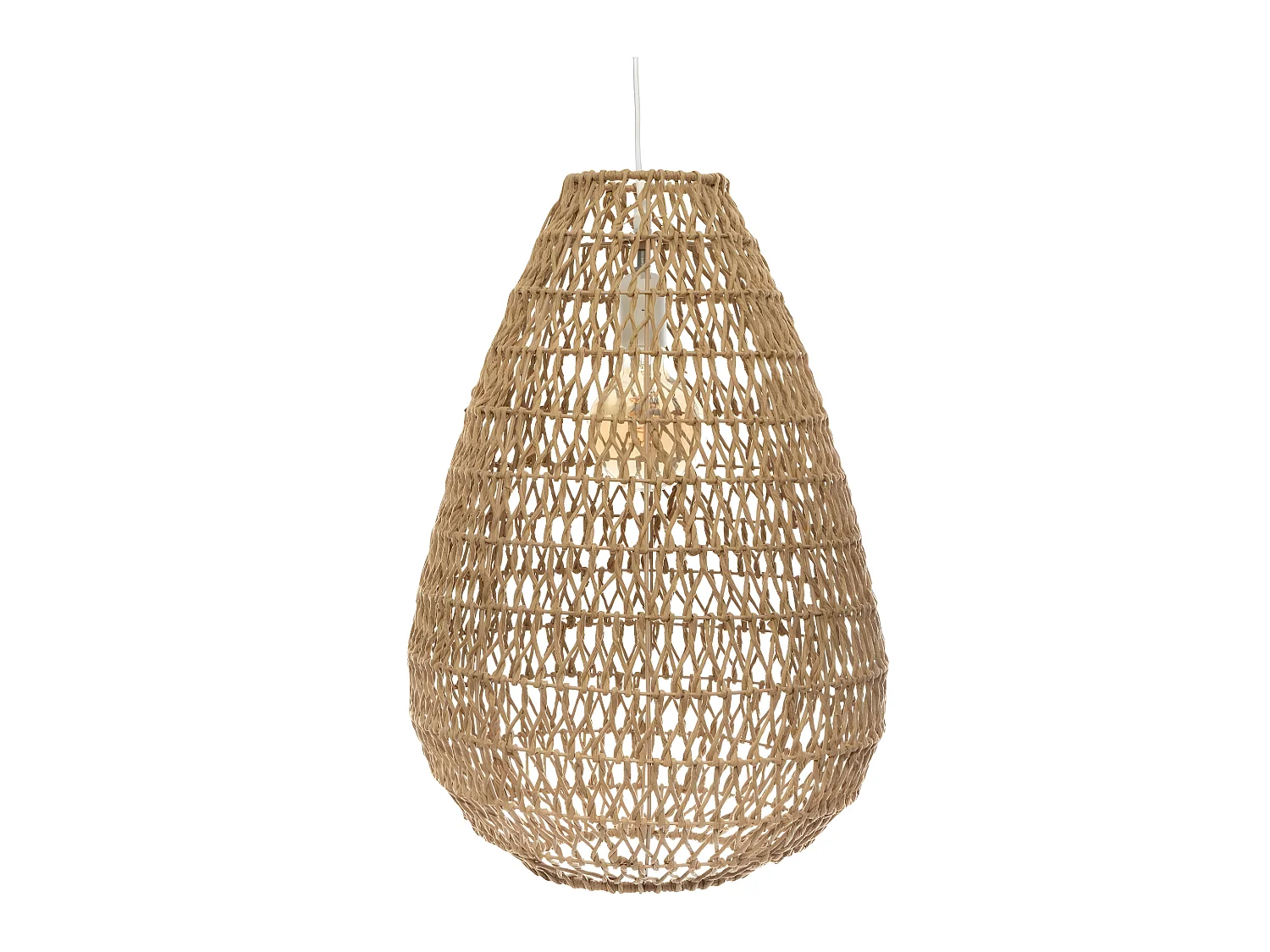 Luminaire Suspension en Métal & Corde D 37.5 cm Beige