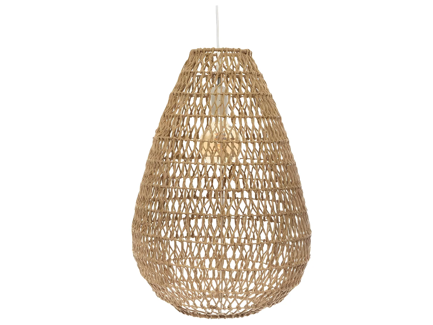 Luminaire Suspension en Métal & Corde D 37.5 cm Beige