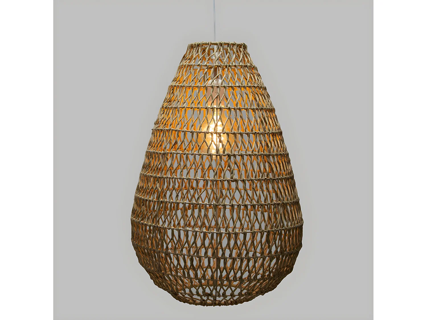 Luminaire Suspension en Métal & Corde D 37.5 cm Beige