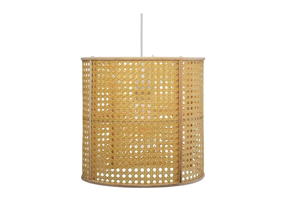 Luminaire Suspension Cannage en Bambou et Rattan D 28 cm