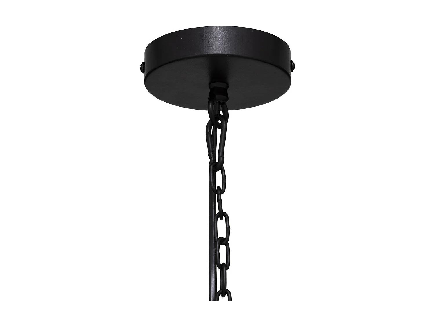 Luminaire Suspension en Métal Noir et Bois D 23 cm