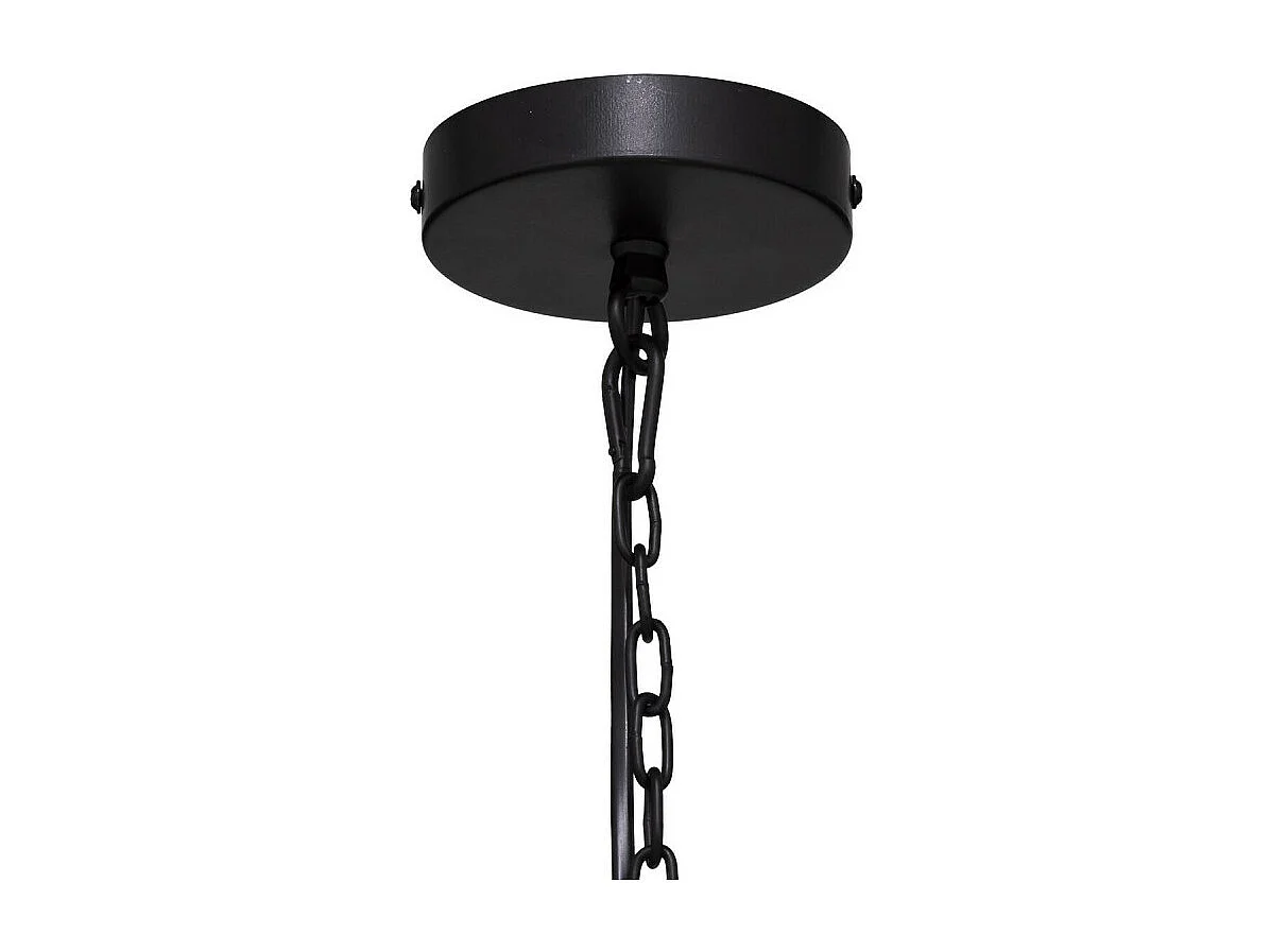 Luminaire Suspension en Métal Noir et Bois D 23 cm