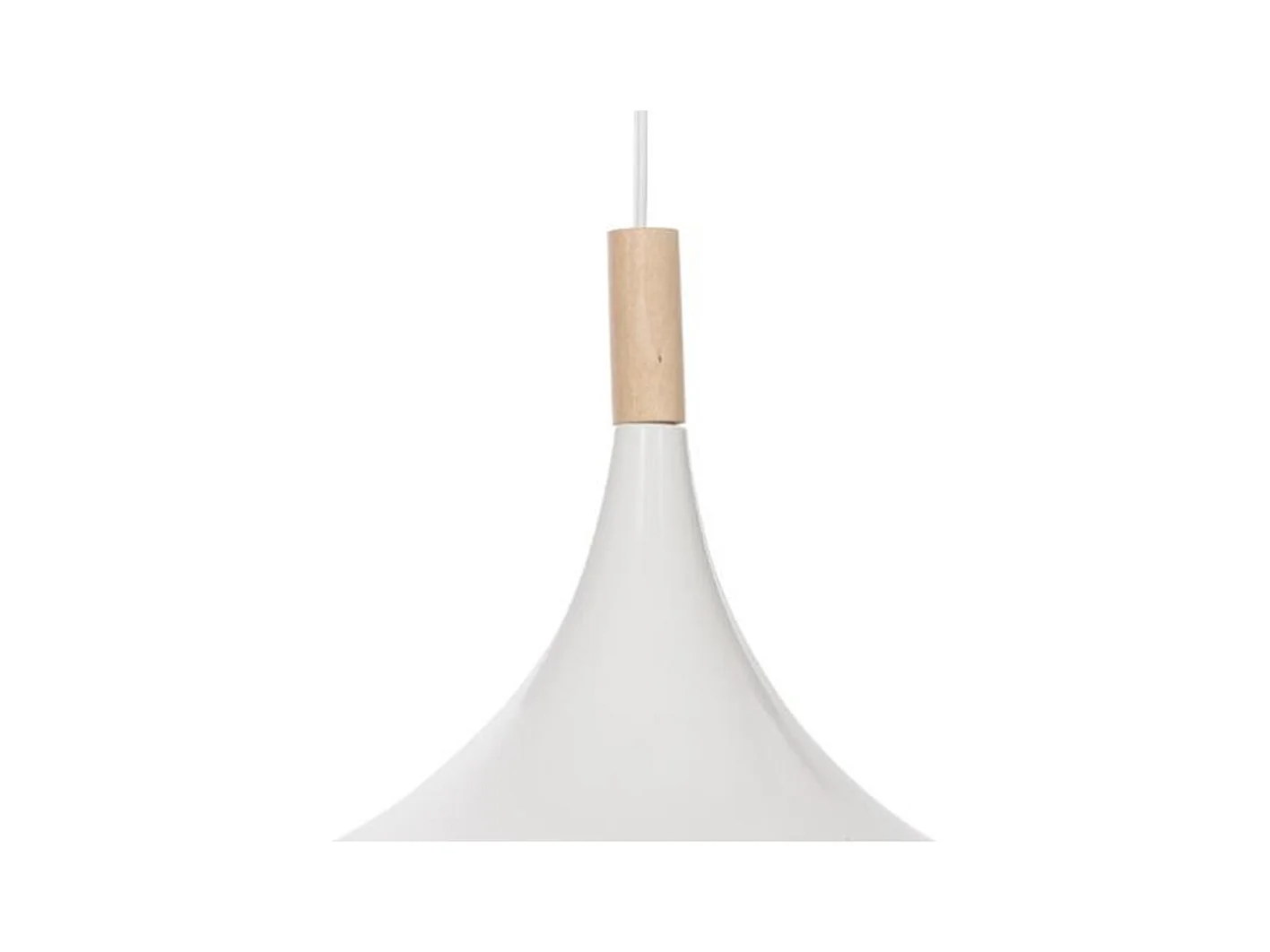 Luminaire Suspension en Bois et Métal Blanc D 32 cm
