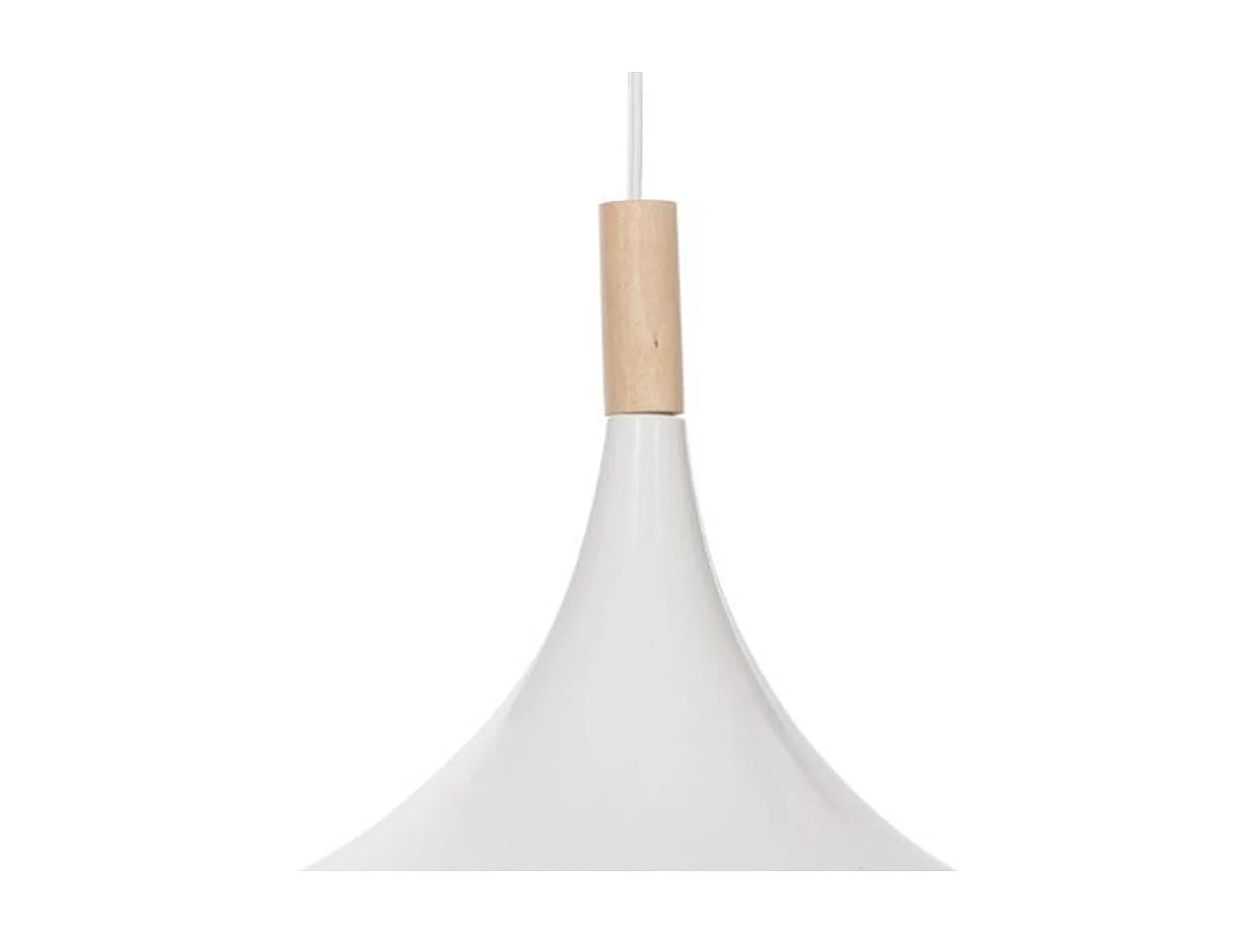 Luminaire Suspension en Bois et Métal Blanc D 32 cm