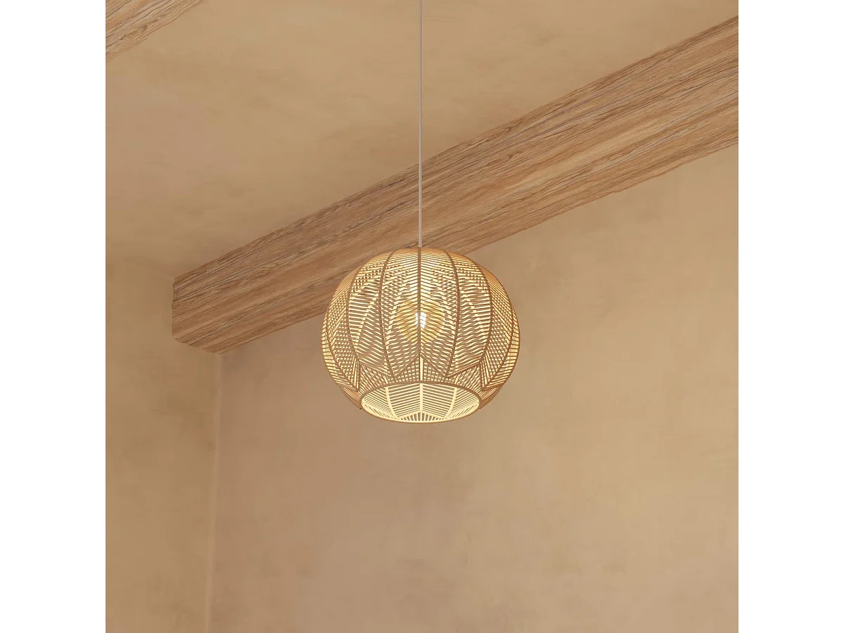 Luminaire Suspension en Rotin naturel D 38 cm