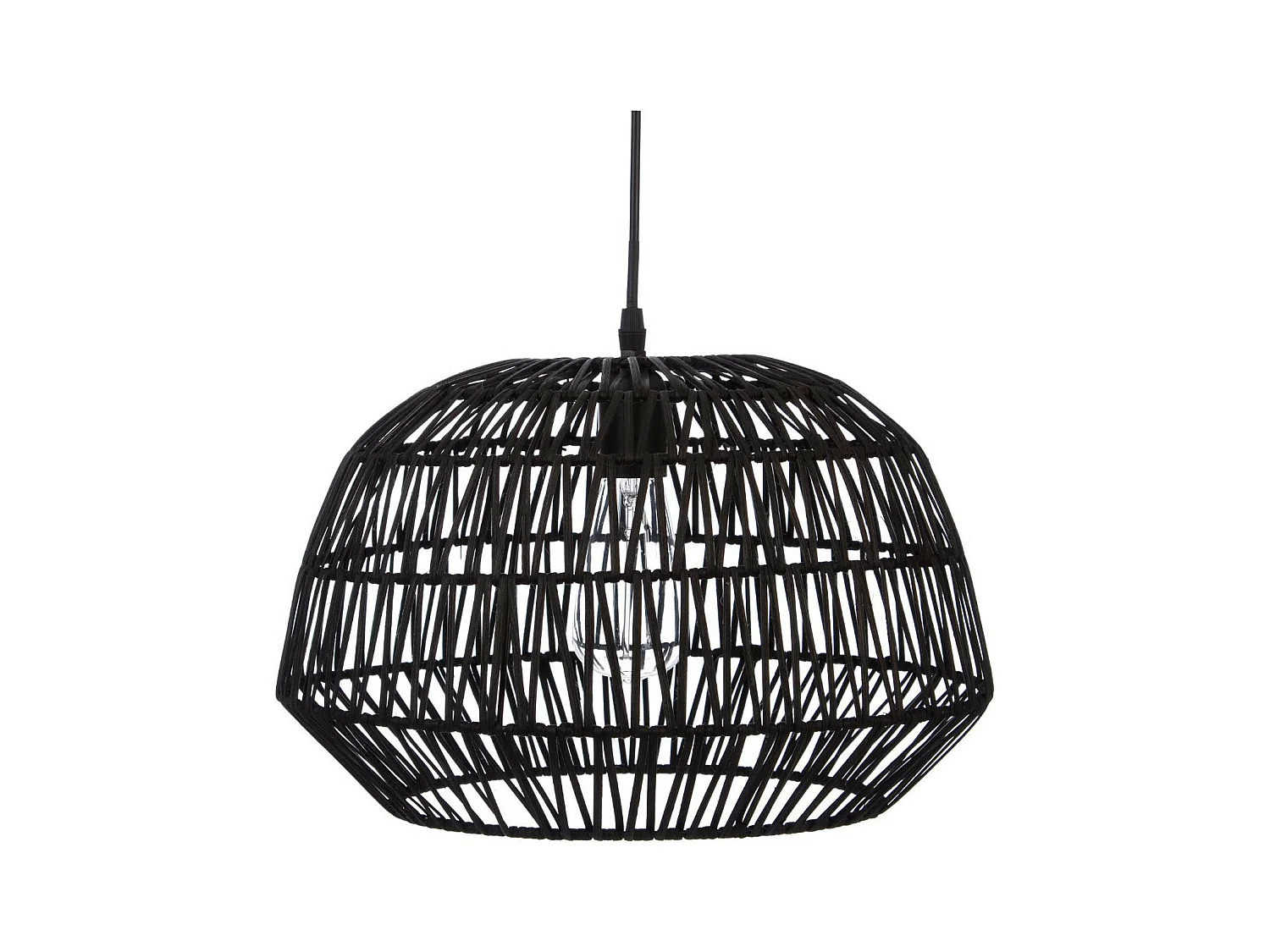 Luminaire Suspension en Rotin noir D 38 cm