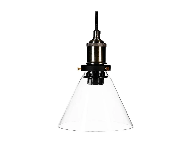 Luminaire Suspension Cône en Verre D 18 cm