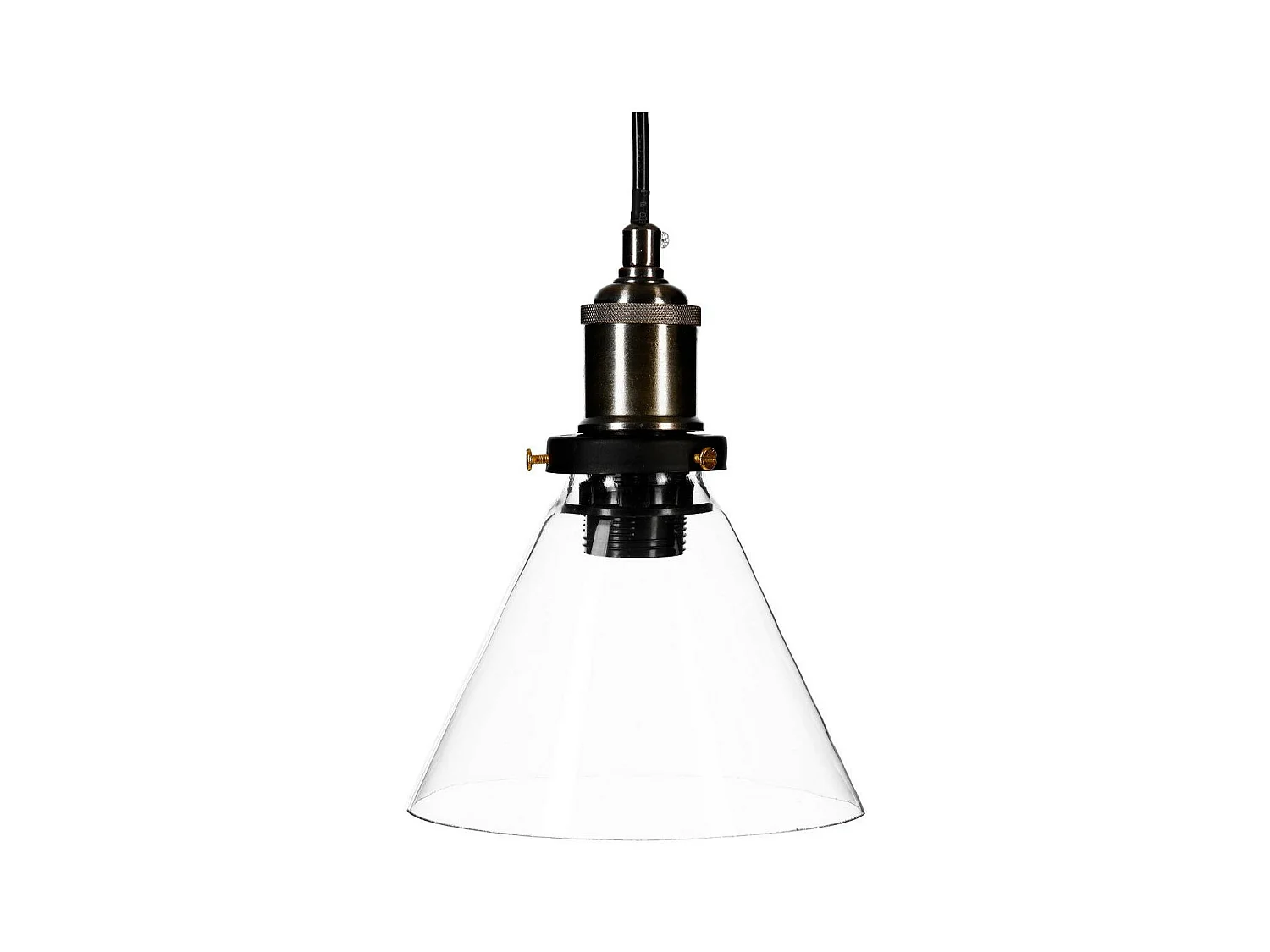 Luminaire Suspension Cône en Verre D 18 cm