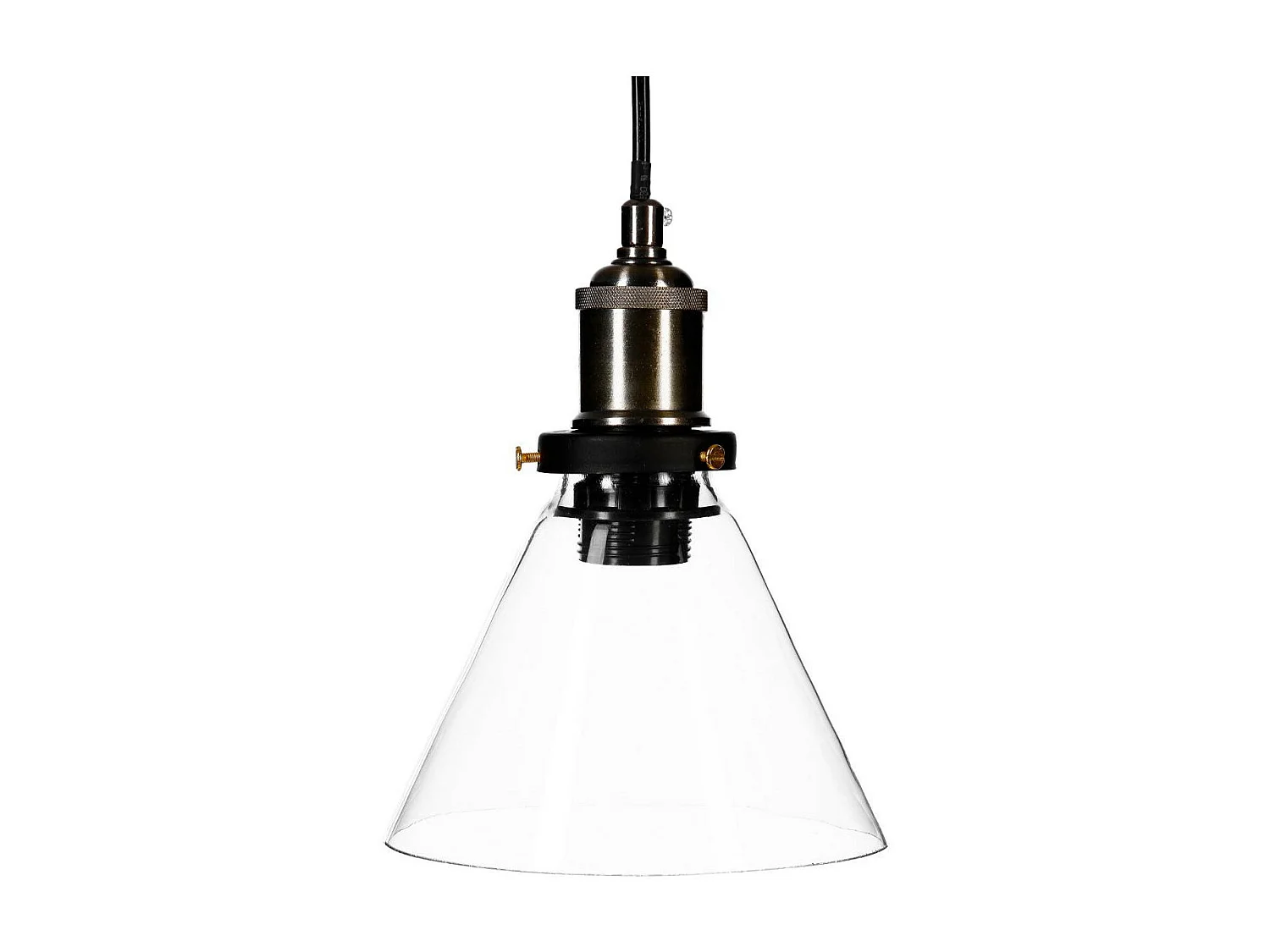 Luminaire Suspension Cône en Verre D 18 cm