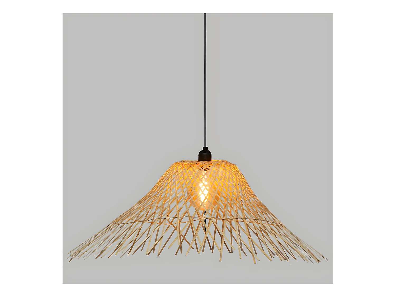 Grande Luminaire Suspension en Bambou naturel D 76 cm
