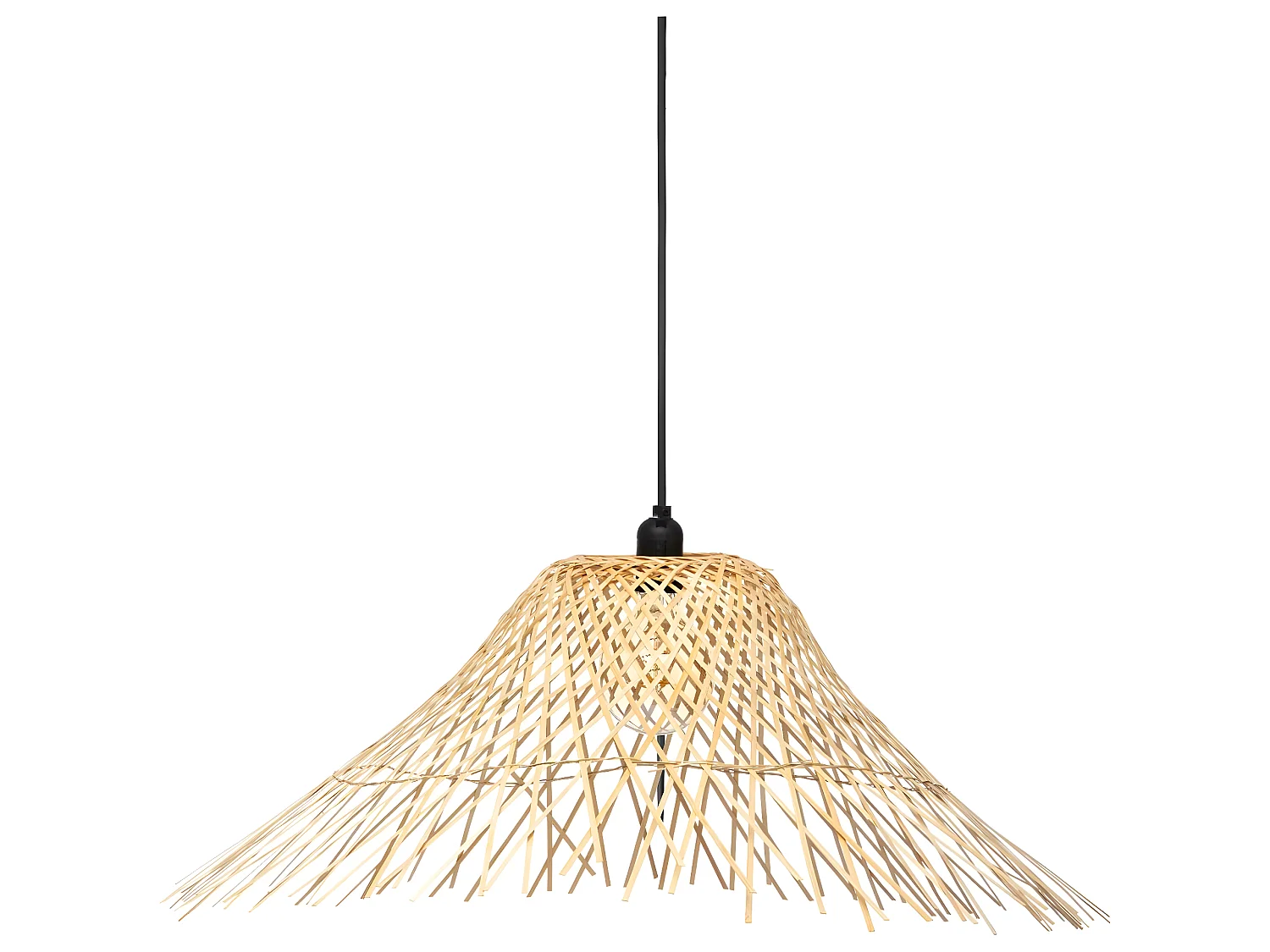 Grande Luminaire Suspension en Bambou naturel D 76 cm