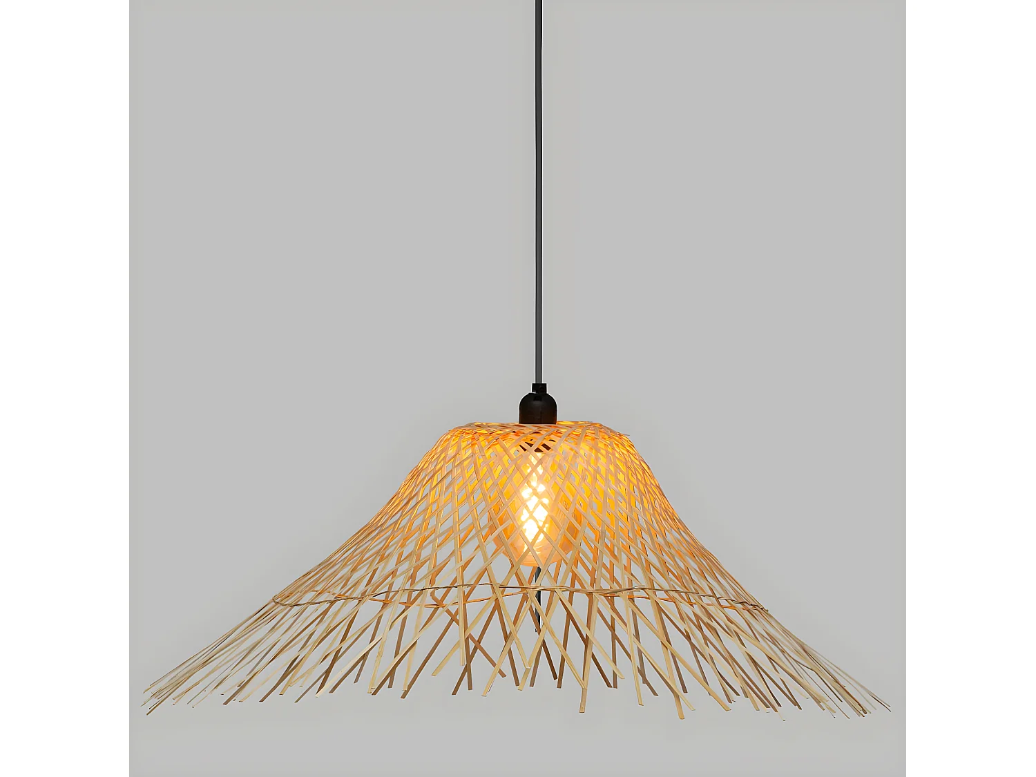Grande Luminaire Suspension en Bambou naturel D 76 cm