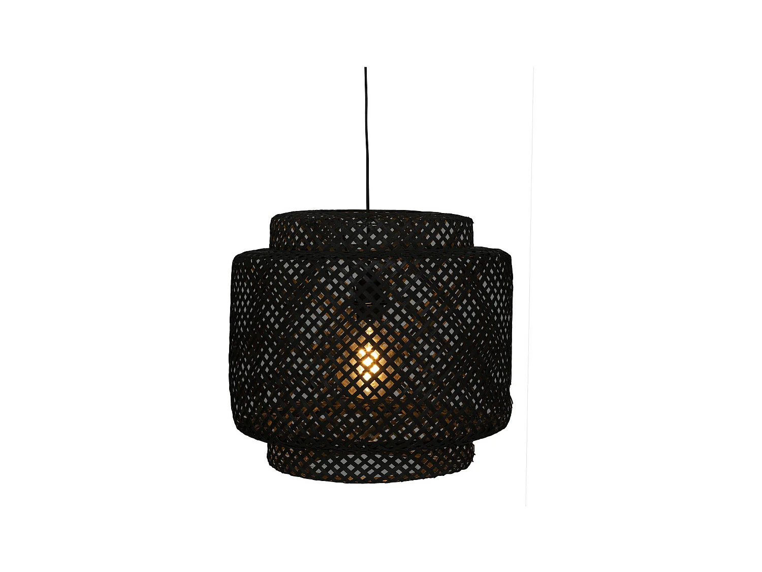 Luminaire Suspension en Bambou Noir D 40 cm