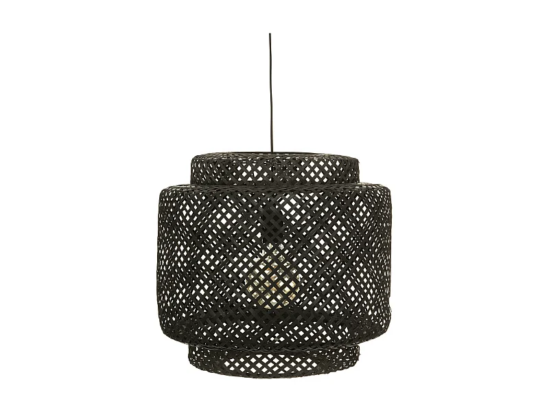 Luminaire Suspension en Bambou Noir D 40 cm