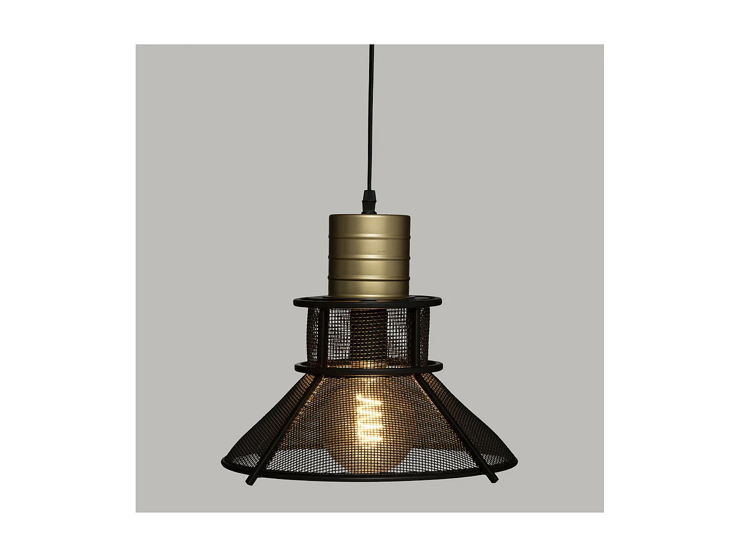 Luminaire Suspension en Métal Noir D 32 cm