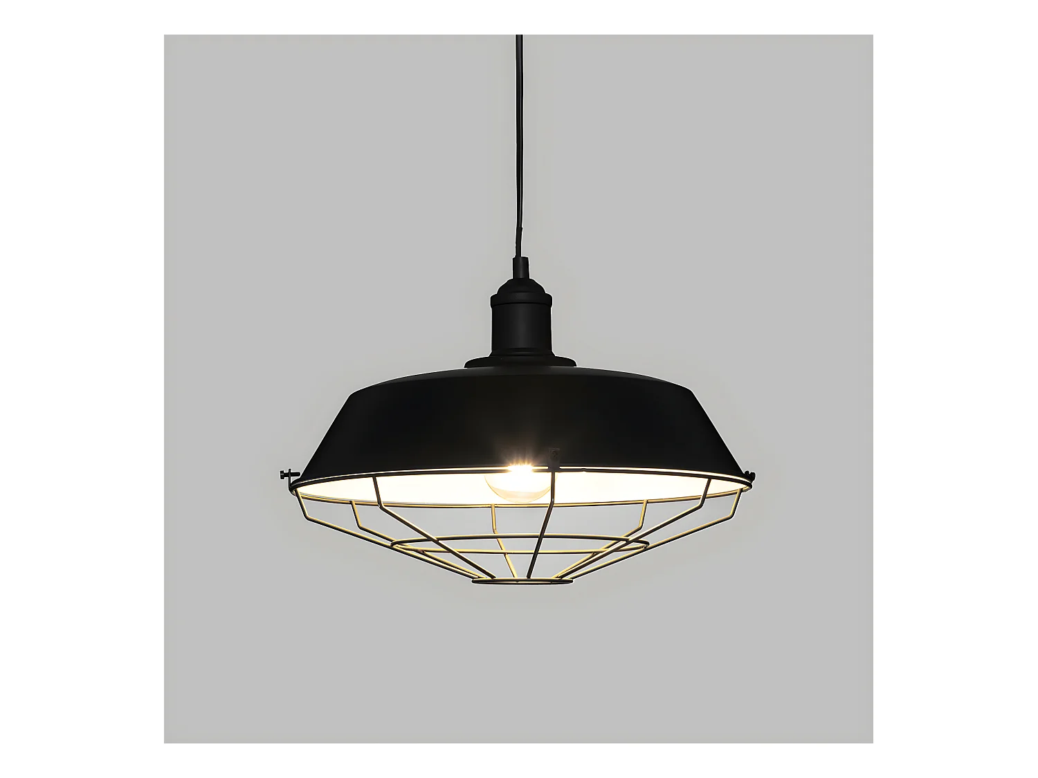 Luminaire Suspension en Métal Noir  D 35 cm