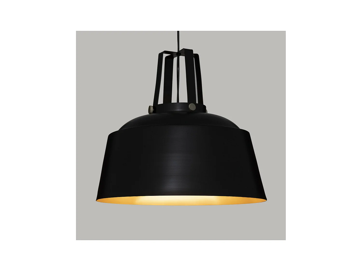 Luminaire Suspension en Métal Noir D 35 cm style industriel