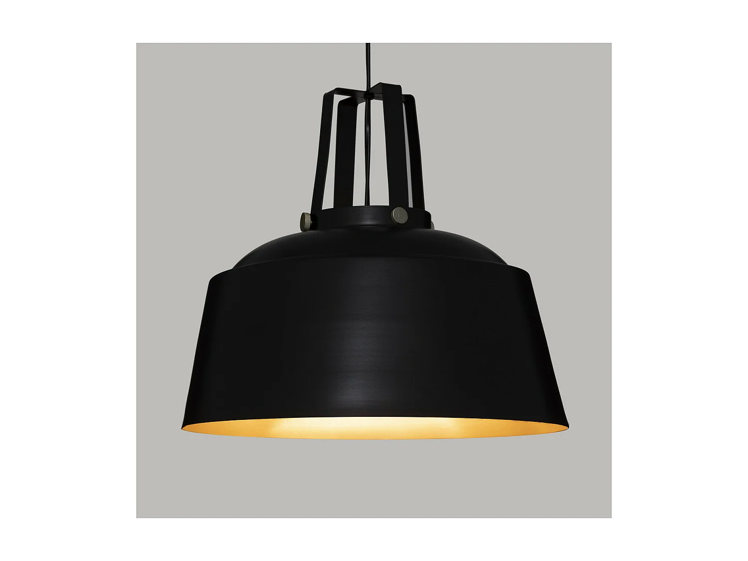 Luminaire Suspension en Métal Noir D 35 cm style industriel