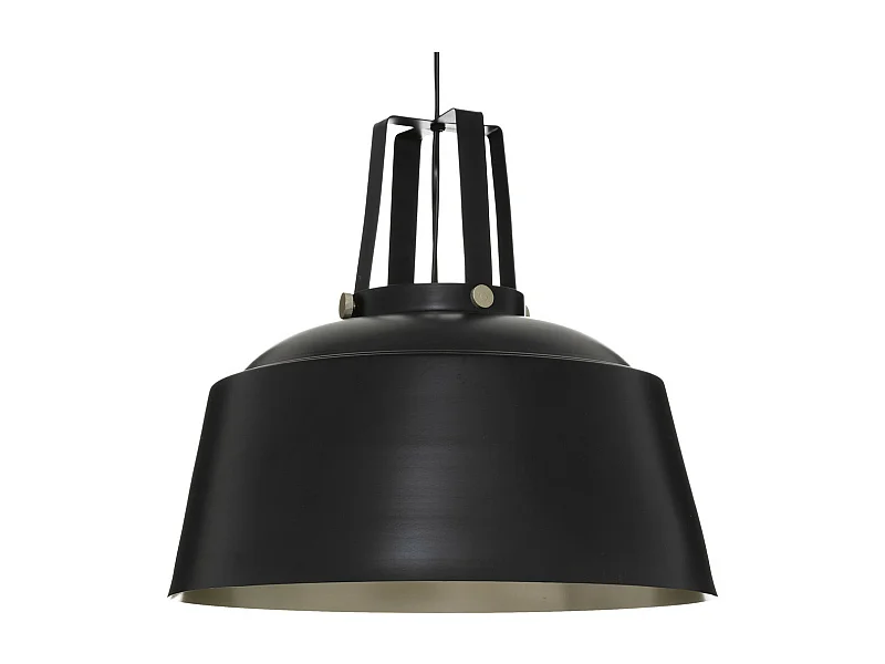 Luminaire Suspension en Métal Noir D 35 cm style industriel