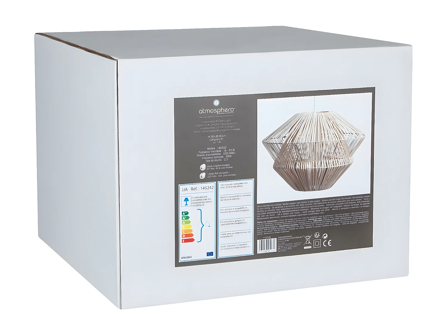 Luminaire Suspension en Rotin naturel D 45 cm