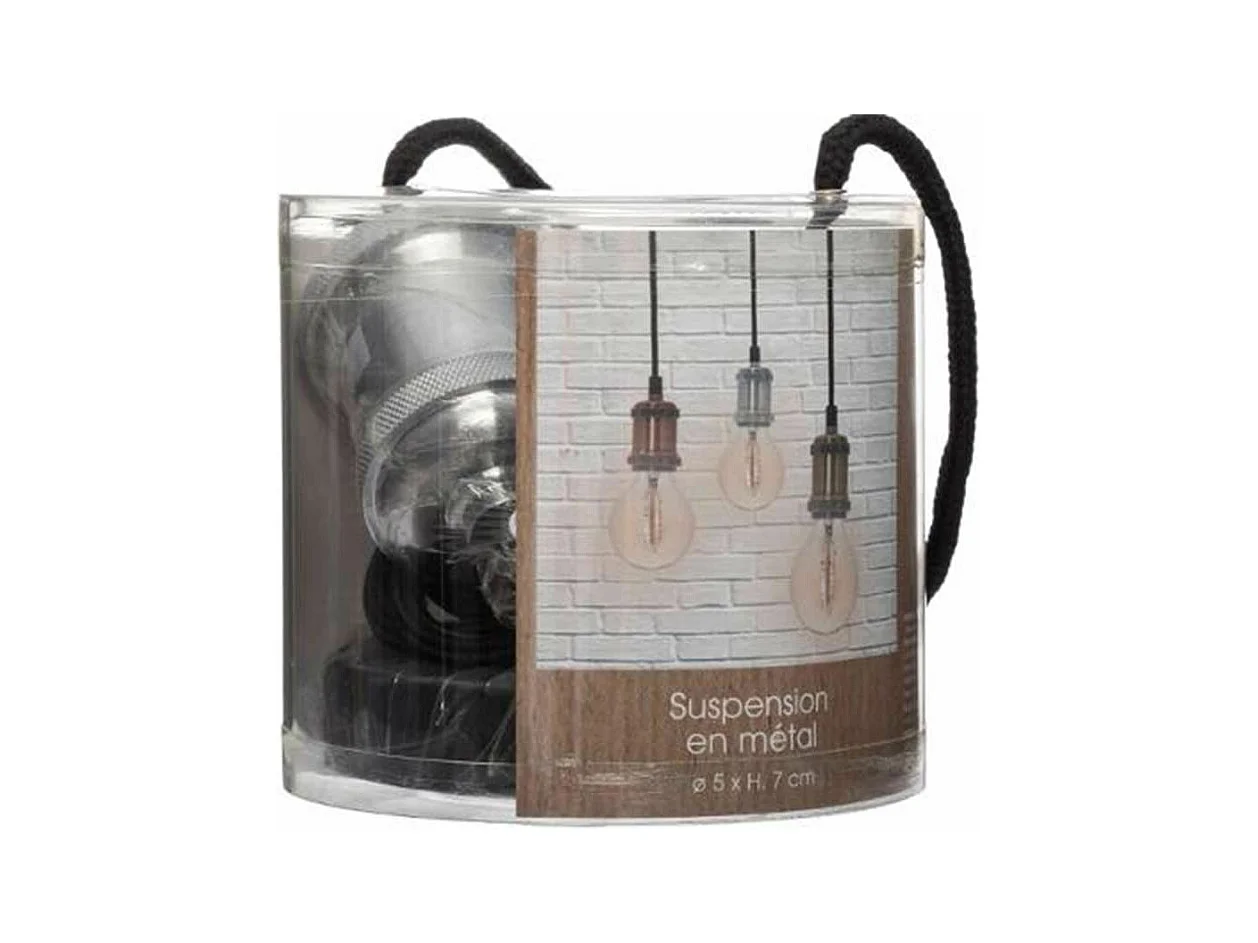 Lámpara colgante de cable y casquillo de metal