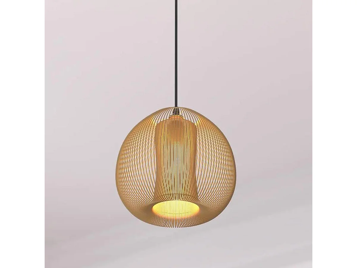 Luminaire Suspension en Métal filaire Cuivre D 28 cm