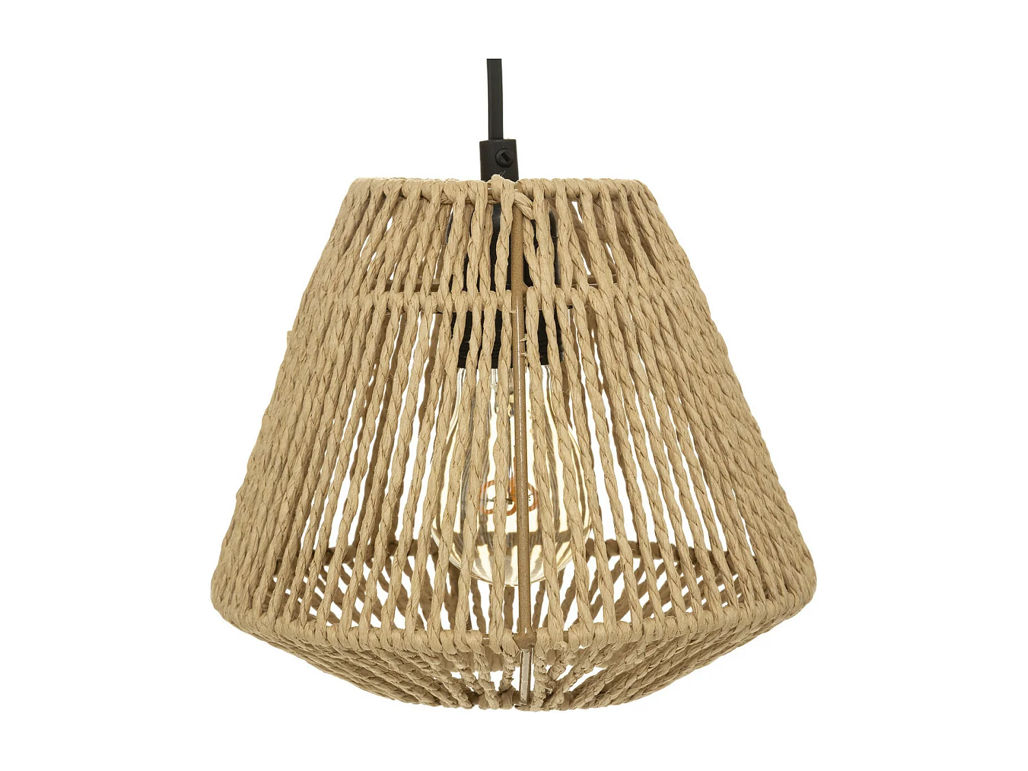 Luminaire  Suspension en Corde 3 Têtes D. 25 x H. 95 cm