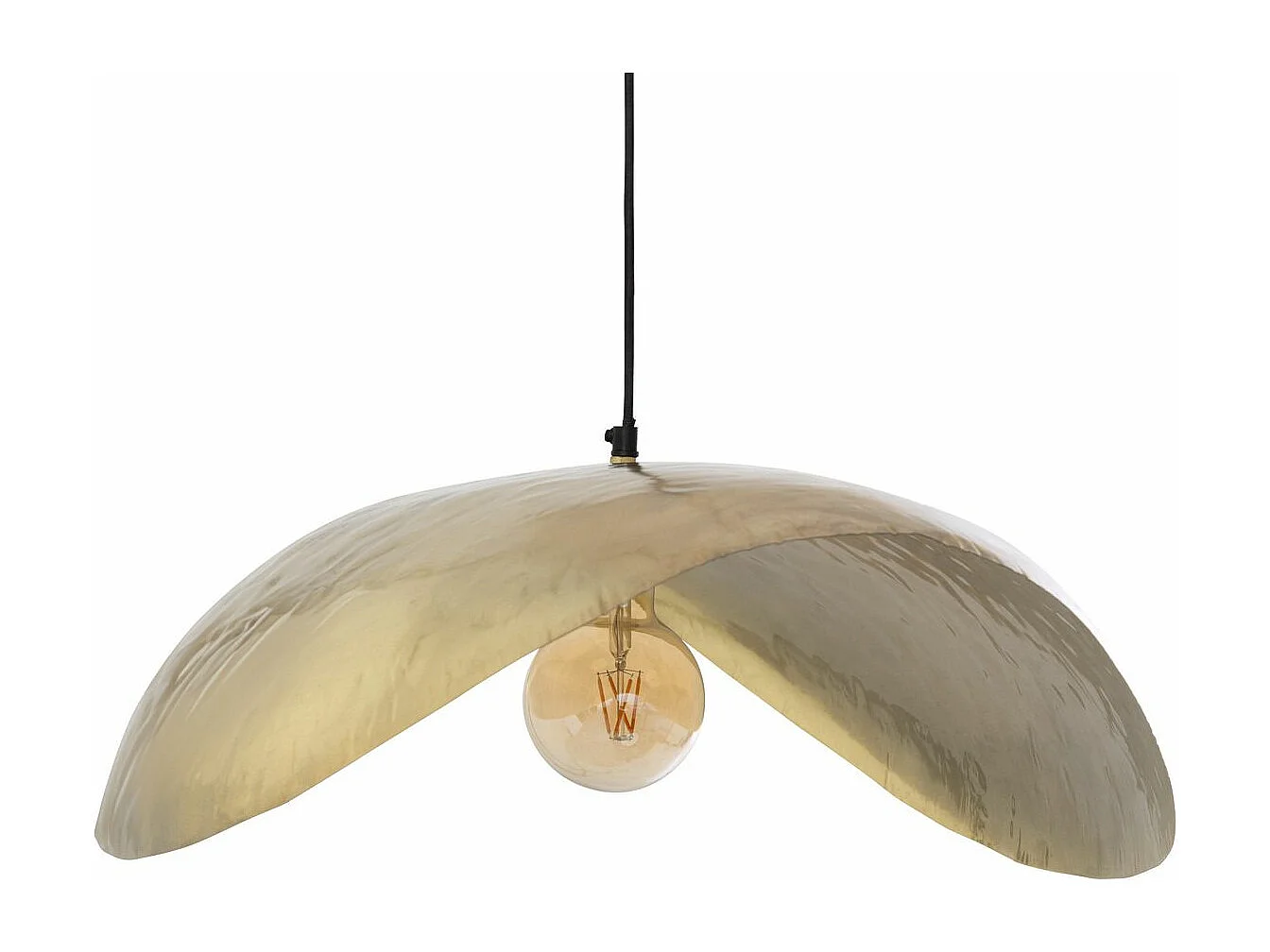 Pendelleuchte im gehämmerten Messing-Stil L.80 x P.60 x H.15 cm