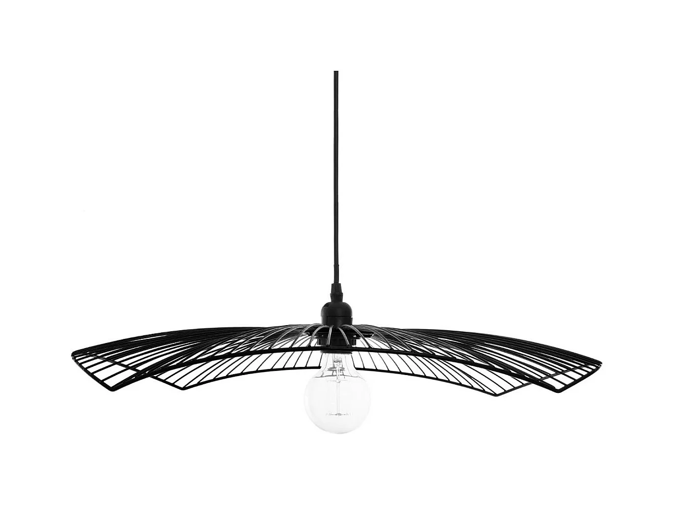 Luminaire Suspension en Métal filaire Noir D 58 cm