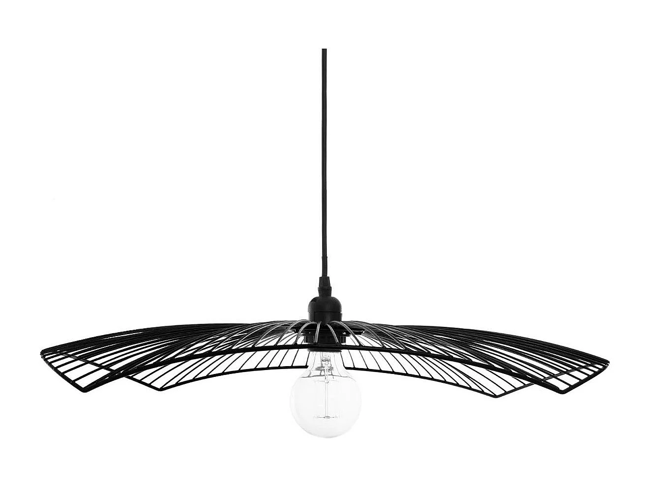 Luminaire Suspension en Métal filaire Noir D 58 cm