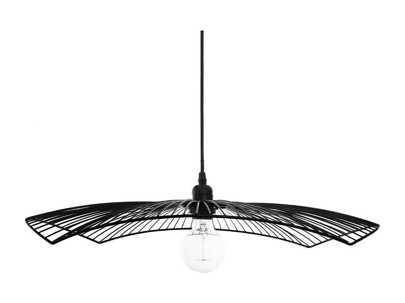 Luminaire Suspension en Métal filaire Noir D 58 cm
