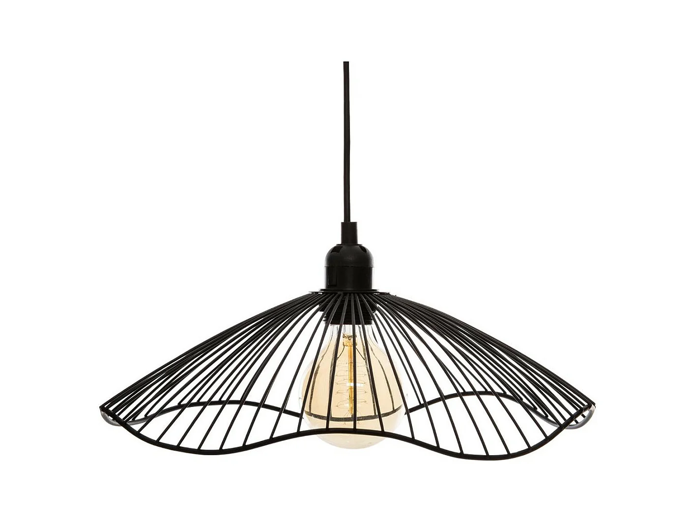 Luminaire Suspension en Métal filaire Noir D 34 cm
