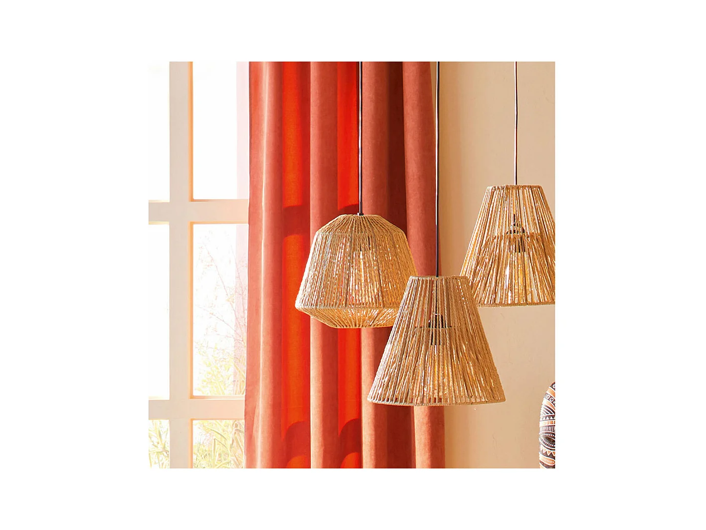 Luminaire Suspension Corde D 29 cm Beige