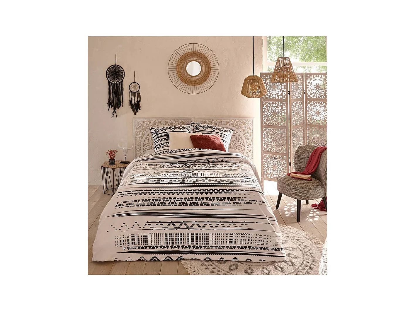 Luminaire Suspension Corde D 29 cm Beige